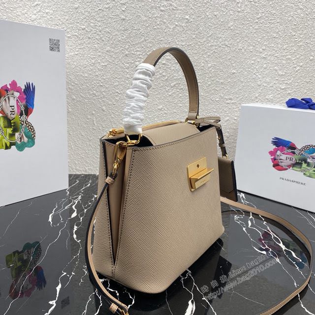 prada女包 普拉達2020專櫃爆款 1BN012 Prada十字紋牛皮肩背女包 Prada手提水桶包  pyd2339